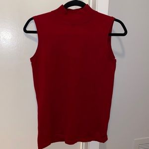 Red sleeveless cardigan